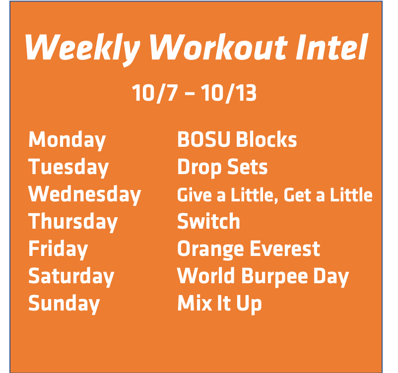 weekly workout intel 10 7 10 13